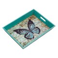 Accent Plus Accent Plus 10018168 Blue Butterfly Serving Tray 10018168